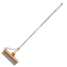 (Orange) Long Handle Floor Cleaning Brush With Detachable V-bristles Brush For Home Countertops Bathtubs