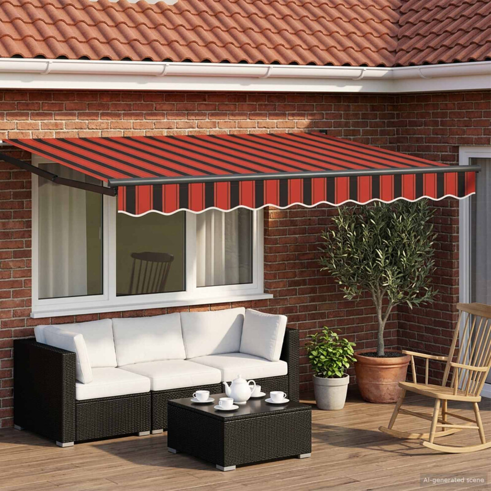 Vidaxl Manual Retractable Awning With Leds 3.5 X 2 M