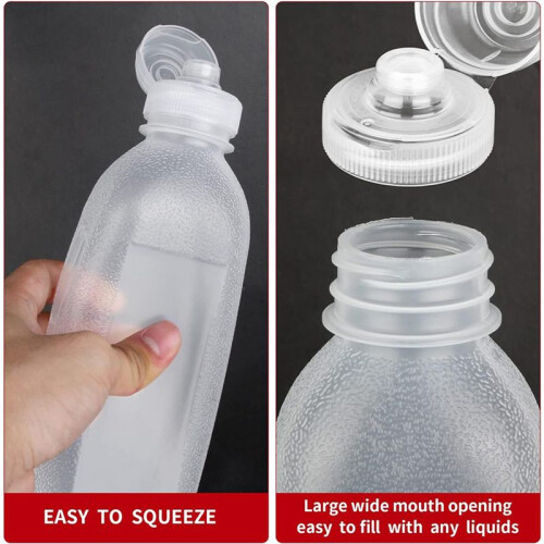 Krämflaskor för Kryddor, Pressflaskor för Såser, Dispenser för Olivolja, Ketchupflaskor, Press 12-Pack 17 Oz (500 Ml) 1