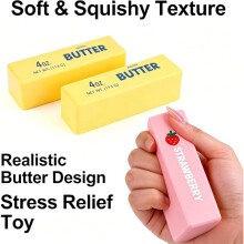 (Matches the image) Slow Rising Butter Squishy Toy, Stress Relief Sensory Squeeze Toy for Adults, Anxiety Reduction Decompression Plaything
