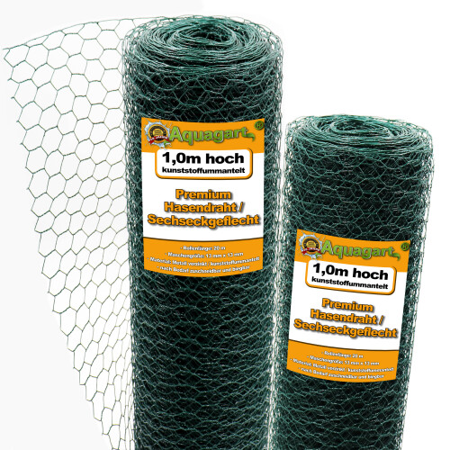 20 m Hexagonal mesh Chicken fence Rabbit wire Rabbit lattice Green Hare wire 100 cm