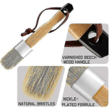 Furniture waxing brush set, 3 chalk and wax paint brushes