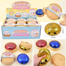 (Matches the image) Glitter Dumpling Squishy Toy Stress Relief Sensory Squeeze Dumpling with Box Wholesale Fun Toy