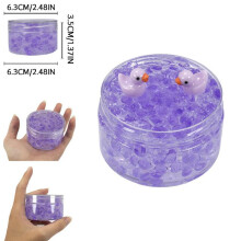 (Matches the image) Holiday Crystal Slime Kit, 120ml Clear Beads Slime with Duck Charms, Stretchy Non-Sticky Design, Festive Stress Relief Gift