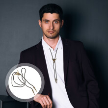 1Western Stijl Bolo Tie Ketting, Vintage Look En Stevige Afwerking