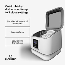 Klarstein SilentScrub Tabletop Dishwasher Compact Portable Countertop Dis