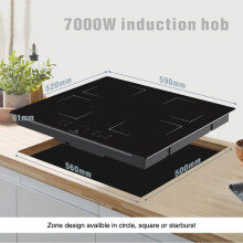 VIIB Induction Hob 60cm 4 Zone Electric Cooktop 7000W BuiltIn Hob Touch Con