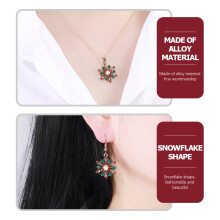 1Set Dangle Kerstoorbellen En Hanger Ketting Vrouwen Feestelijk