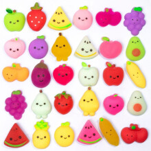 (Matches the image) Fruits Mochi Squishy Toys Stress Relief Watermelon Banana Squishies Fruit Squishy Party Favors for Kids Classroom Prize