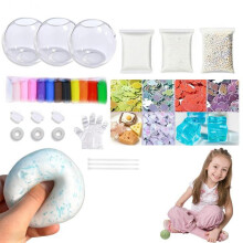 (Matches the image) DIY Handmade Stress Ball Making Kit Texture Handcrafted Anxiety Relief Pinch Fidget Toy Party Activity R4z6