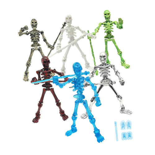 Figurines d'action squelette T13 avec sceptre et 2 types de