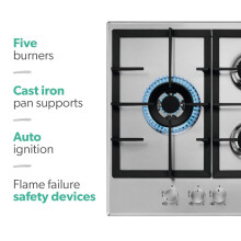 AEG HGB75500SM 75cm Slimline Gas Hob