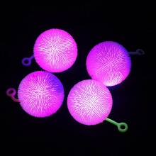 (Matches the image) Squishy Glow Macaron Fur Ball Fidget Toy Pinch Stress Relief for Kids Party Gift