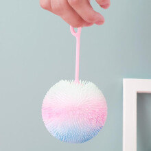 (Matches the image) Squishy Glow Macaron Fur Ball Fidget Toy Pinch Stress Relief for Kids Party Gift