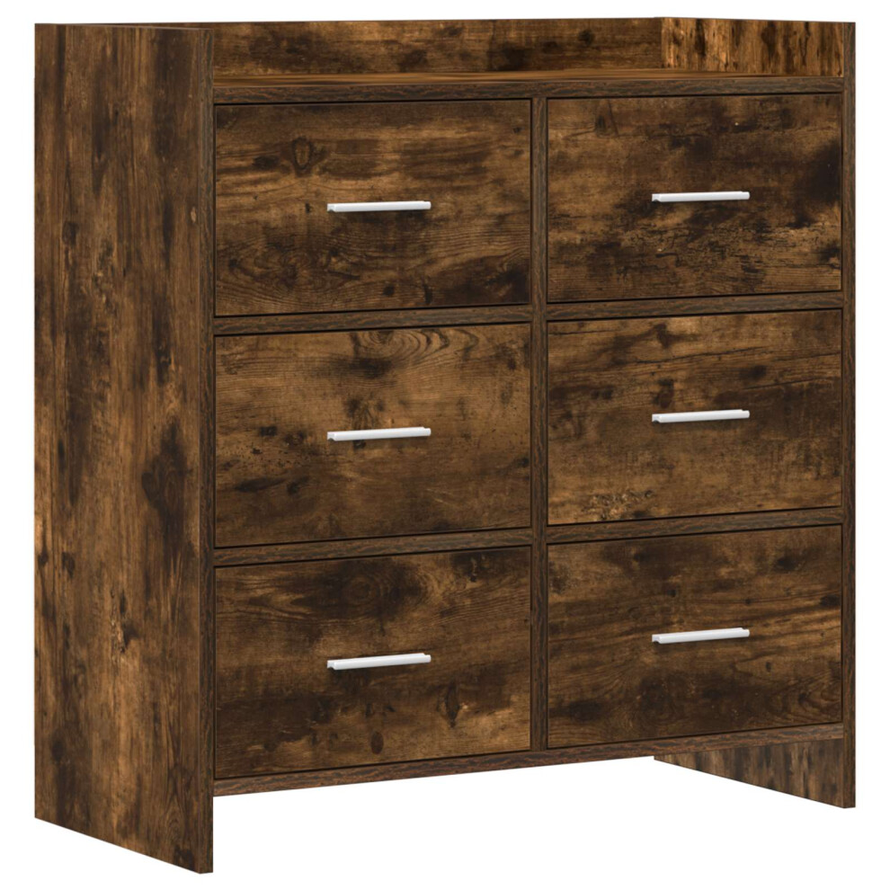 Vidaxl Sideboard Smoked Oak 75 X 33 X 80 Cm Engineered Wood