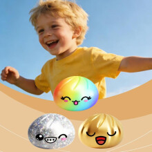 (Gold) Rainbow Glitter Dumpling Squishy Squeeze Toy Stress Ball Decompression Slow Rising Anti Stress Reliever Sensory Gift