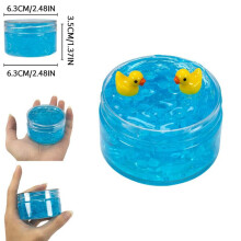 (Matches the image) Holiday Crystal Slime Kit, 120ml Clear Beads Slime with Duck Charms, Stretchy Non-Sticky Design, Festive Stress Relief Gift