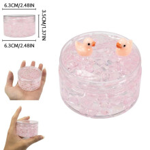 (Matches the image) Holiday Crystal Slime Kit, 120ml Clear Beads Slime with Duck Charms, Stretchy Non-Sticky Design, Festive Stress Relief Gift