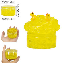 (Matches the image) Holiday Crystal Slime Kit, 120ml Clear Beads Slime with Duck Charms, Stretchy Non-Sticky Design, Festive Stress Relief Gift