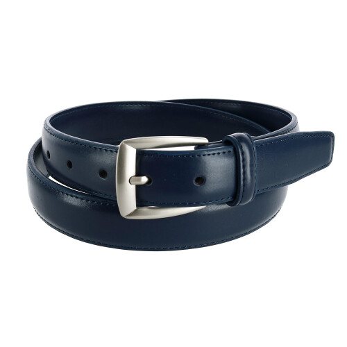 CTM Men's 32 mm Wide Basic Leather Dress Belt