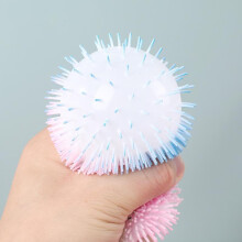 (Matches the image) Squishy Glow Macaron Fur Ball Fidget Toy Pinch Stress Relief for Kids Party Gift