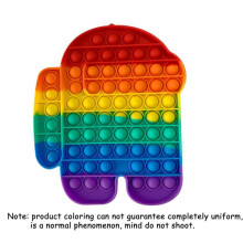 (Matches the image) Rainbow Push Pop Bubble Fidget Sensory Toy: Stress Relief Toys Pack for Kids Adults, Anti-Anxiety Tools Office Stress Relief