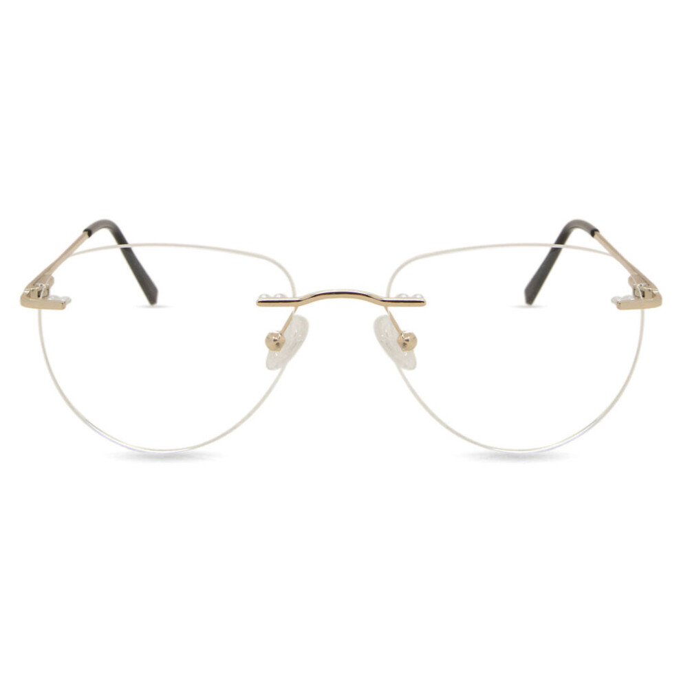 Smartbuy Collection Rimless Oval Gold Harlem Wm6509 C1 Unisex Eyeglasses