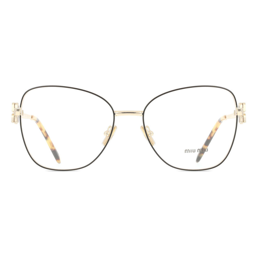 Miu Miu Women's Black Mu 50Xv Kui1o1 Woman Optical Frames Metal Pilot Normal - Image 2