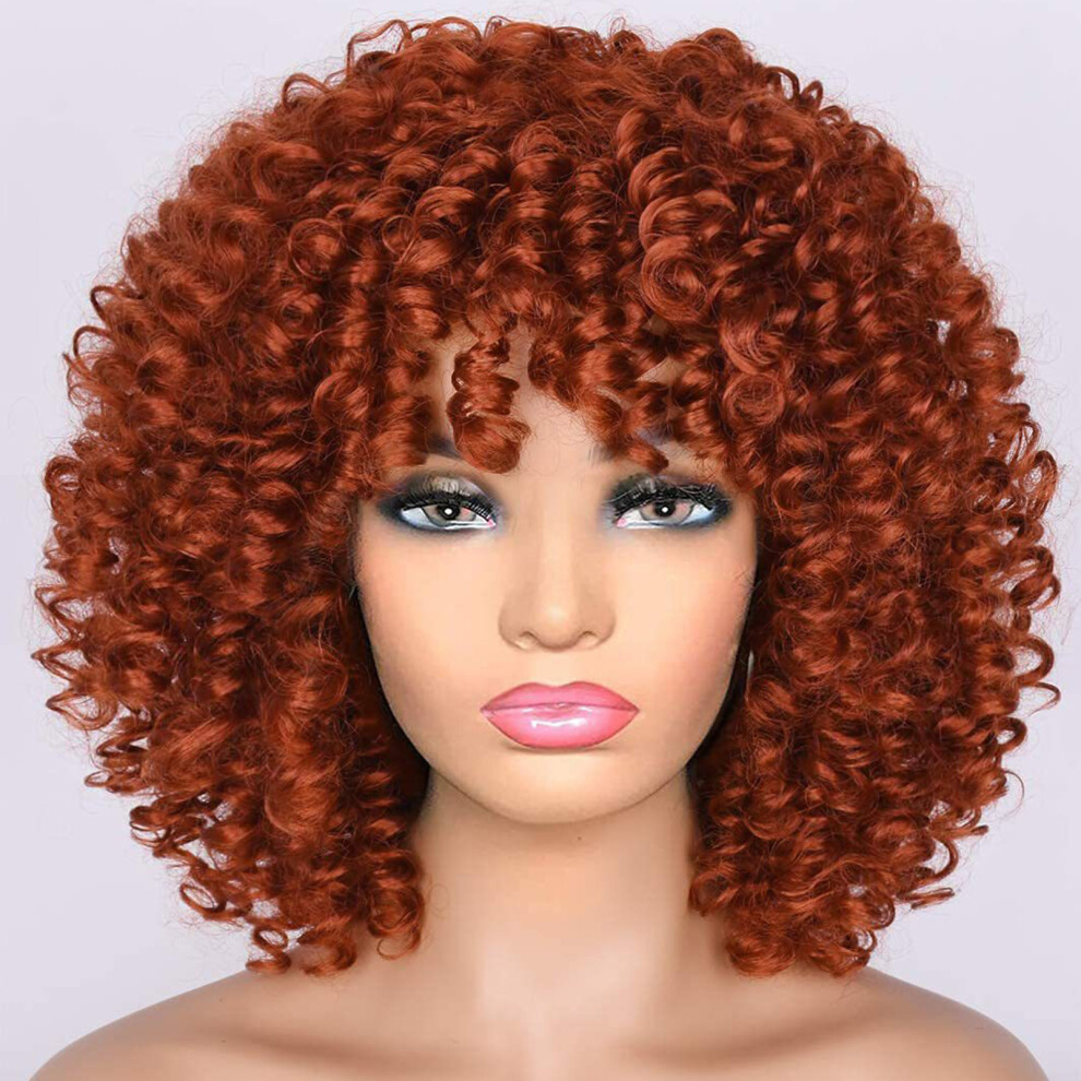 Reach-Tools (Orange) Short Curly Wig For Women - Heat-Resistant & Natural Look