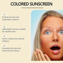 Tinted Sunscreen for Face SPF 60, Tinted SPF 60 Face Moisturiser for Sensitive Skin, Tinted Daily Facial Suncream, Light & Non Greasy, Natural Coverag