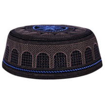 Traditional Embroidered Hui Ethnic Hat Polyester-Black 58