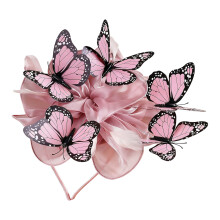 Joli bandeau en forme de papillon, léger, en Organza,-Rose