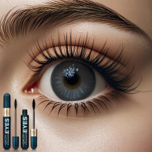 (1PC) 2-in-1 4D Fiber Eyelash Mascara Curling and Lengthening, Super Waterproof, Volumizing Black Mascara Perfect Fit Makeup Cosmetic