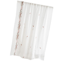 Écharpe musulmane brodée de fleurs, châle léger en-Blanc