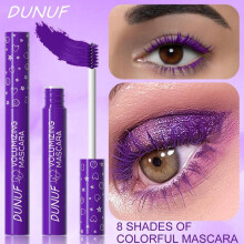 (purple) Purple Volumizing Mascara Waterproof Eye Black with Curly Lashes for All Skin Types Smudge-Proof Fine Brush for Easy Application