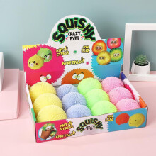 (Matches the image) Squishy Glow Macaron Fur Ball Fidget Toy Pinch Stress Relief for Kids Party Gift