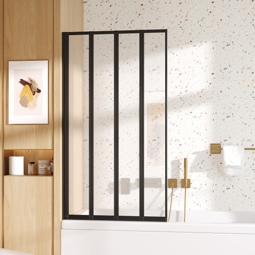 Living And Home 4 Panel Folding Over Bath Shower Screen 1