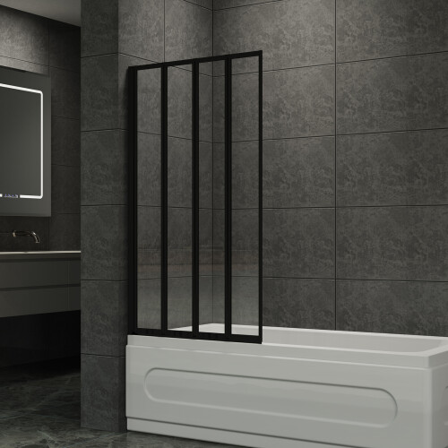 Living And Home 4 Panel Folding Over Bath Shower Screen 2