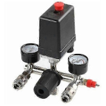 Pressure regulator with pressure monitor for compressor Pressure monitor with 2 displays