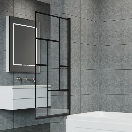 Living And Home 180 Degree Rotation Over Bath Shower Screen 1