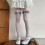 Coton confortable de bas hauts de cuisse de dentelle de-Rose 11