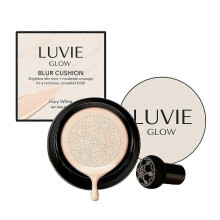 (Ivory) Luvie Glow Blur Cushion Foundation - Mushroom Head Air Cushion Cc Cream Natural Long-lasting Coverage Bb Cream For All Skin Types