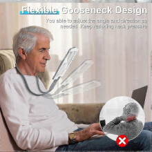 2025 Large Hands Free Magnifying Glass with Light And 50 Ultra Bright LEDs Reading Repair Sewing Low Vision Elderly Full Page Size for Reading Aid