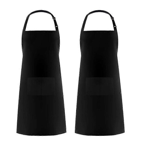 2 Pack Adjustable Bib Apron with Pockets, Sleeveless, Polyester, Anti-Stain