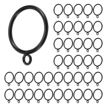 Pacote com 40 Anéis de Cortina de Metal com Diâmetro Interno de 1,5 Polegada (38 mm) - Anéis de Cortina com Ilhós - Preto