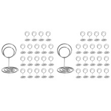 Suportes de Número de Mesa 40 Peças - Suporte de CartãO de Lugar de 2 Polegadas Suportes de Número de Mesa Curtos para Festa de Casamento (Prata)