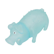 Cochon couineur anti-stress, jouet en plastique bleu phosphorescent Ă presser pour s'amuser et faire des farces
