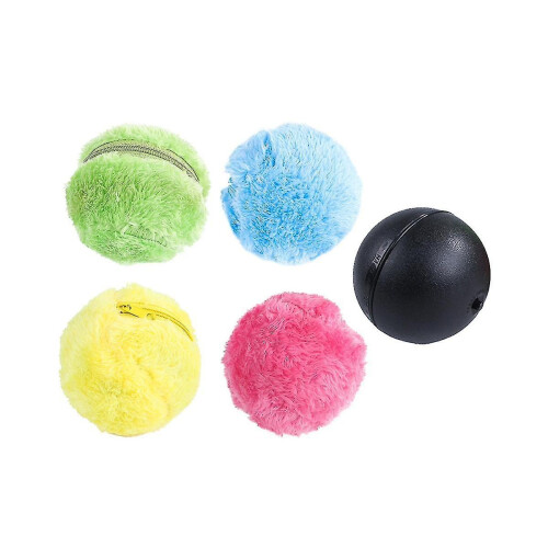 Automatic Rolling Ball Toy for Cats Rabbits Small Medium Pets Interactive Plush Ball with Sleeves