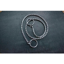 Schlangenmusterkette für Hundeausstellungsleinen, 3 mm, 4 mm, 5 mm Stärke, Chrom-Anthrazit-Gold-Finish