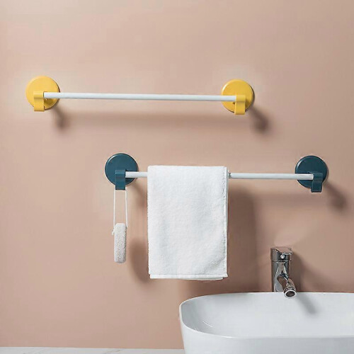 Perforation Free Wall Towel Rack, Yellow and White Stitching, ABS Material, Hook Design 2